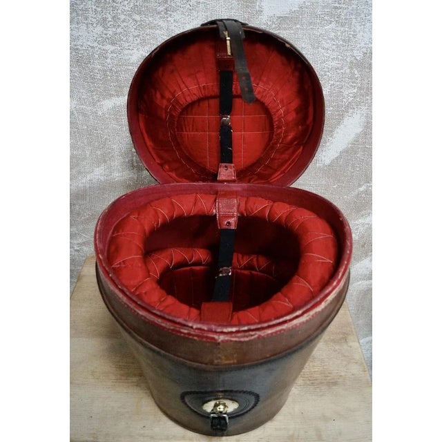 Late 19th Century Victorian Gentlemans Triple Leather Hat Bucket from Scott & Co, 1890s For Sale - Image 5 of 11