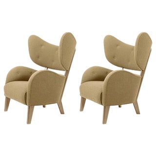 Set of Honey Raf Simons Vidar 3 Natural Oak My Own Lounge Chairs by Lassen For Sale
