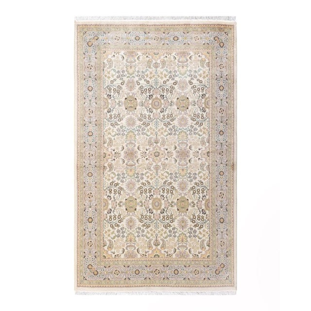 Ivory Mogul, One-of-a-Kind Hand-Knotted Area Rug in Ivory, 4' 1" x 6' 5" For Sale - Image 8 of 8
