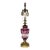 Antique Cut to Clear Bohemian Czech Purple Clear Glass Crystal Bronze Table Lamp For Sale