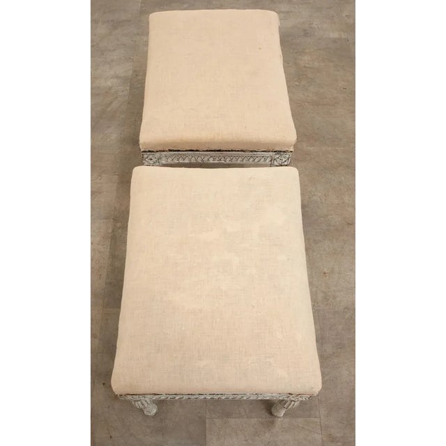 French Swedish 18th Century Louis XVI Style Benches - A Pair For Sale - Image 3 of 8