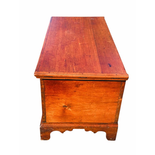 Antique Queen Anne Pennsylvania Walnut Dovetailed Blanket Chest With Iron Hinges For Sale - Image 11 of 12