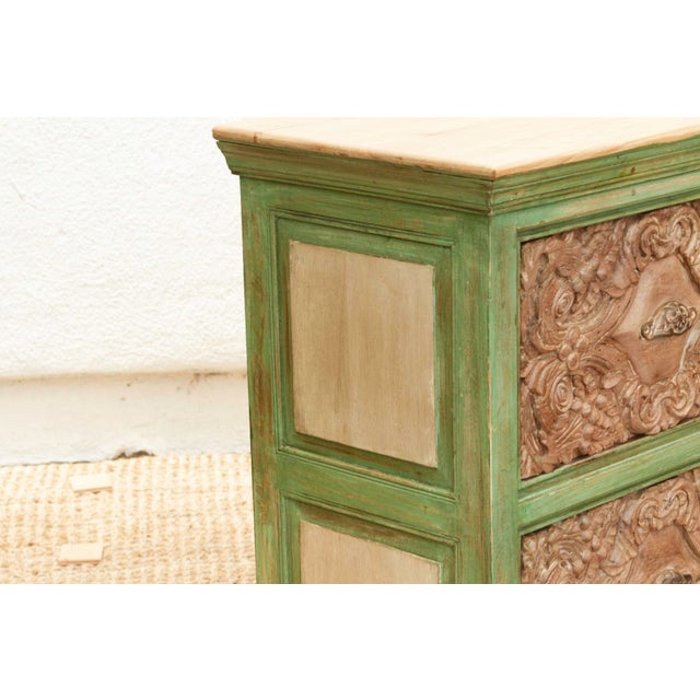 1960s Long Verandah Carved & Painted Rustic Dresser For Sale - Image 5 of 12