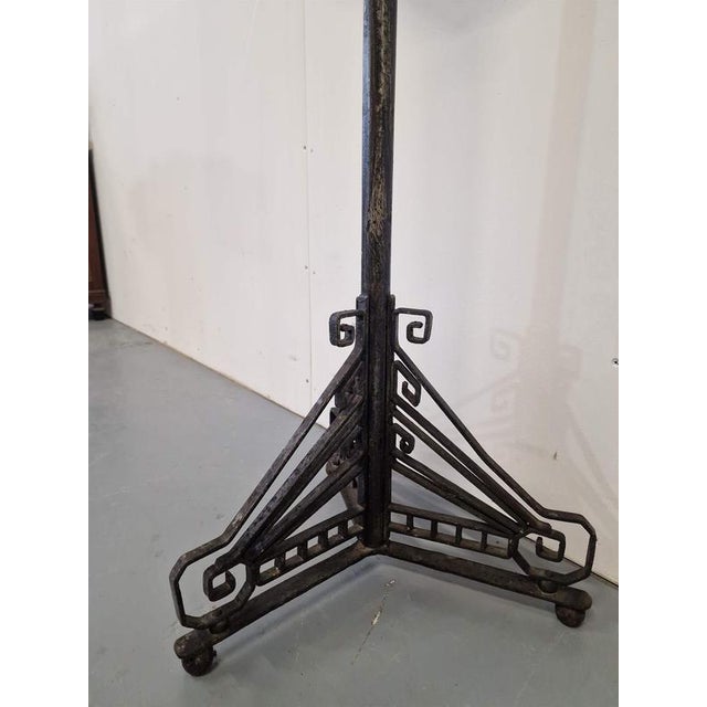 Art Deco Floor Candlestick in Metal For Sale - Image 3 of 4