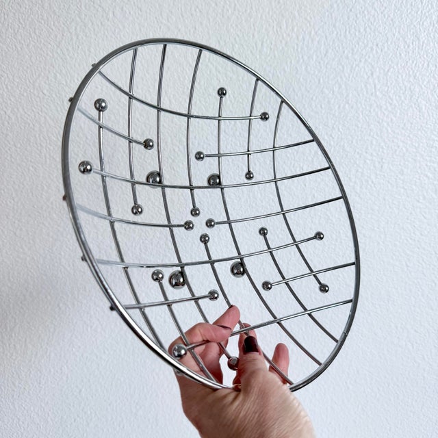 Mid Century Modern Grid Eames Dots Sputnik Retro Metal Fruit Bowl Mcm Vintage Good condition. Minimal signs of age / use....