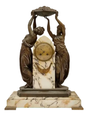 French Art Nouveau Sculpture Clock