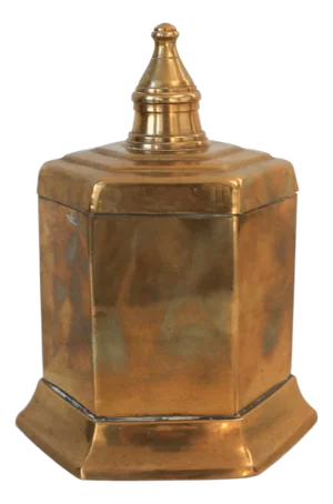 Vintage Octagonal Lidded Brass Trinket Box