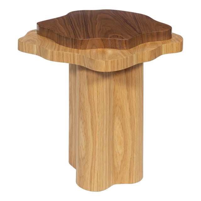 Arizona Side Table in Oak and Walnut Veneer by Insidherland For Sale