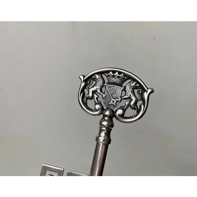 1950s Vintage German Cellar Key Wine Bottle Opener in Silver-Plating, 1950s For Sale - Image 5 of 10