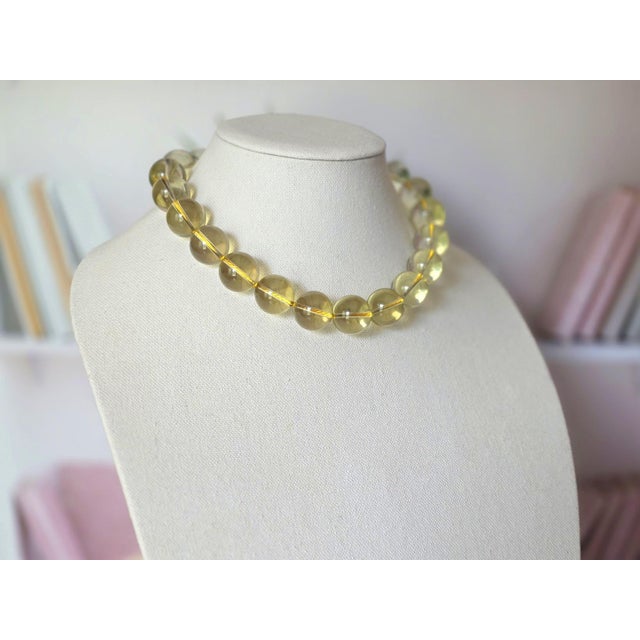 Lemon Quartz Beaded Necklace by Noblesse Oblige Studio, 18in, Usa For Sale - Image 4 of 10