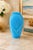 Vintage Sculptural Blue Art Glass Ribbed Swirl Vase Anchor Hocking Mid-Century Modern Art Deco For Sale - Image 4 of 5