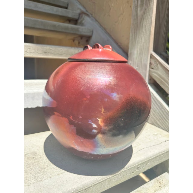 Mark Hines Raku Metallic Glaze Pottery Vessel For Sale In Jacksonville, FL - Image 6 of 6