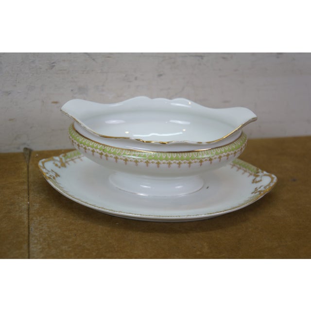 Antique William Guerin & Co Limoges France Dinner Service for 12 - 100pc Lot For Sale - Image 14 of 18