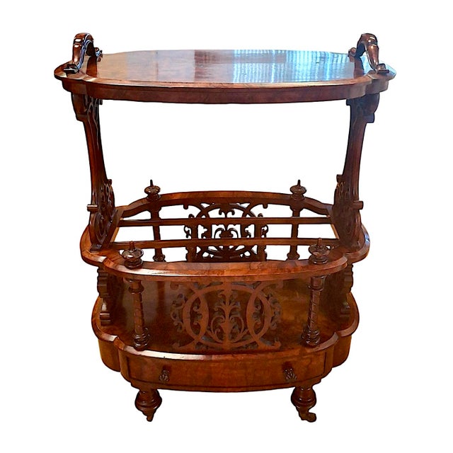 This exceptional Victorian Canterbury whatnot is a classic example of high-end, mid-to-late 19th-century British...