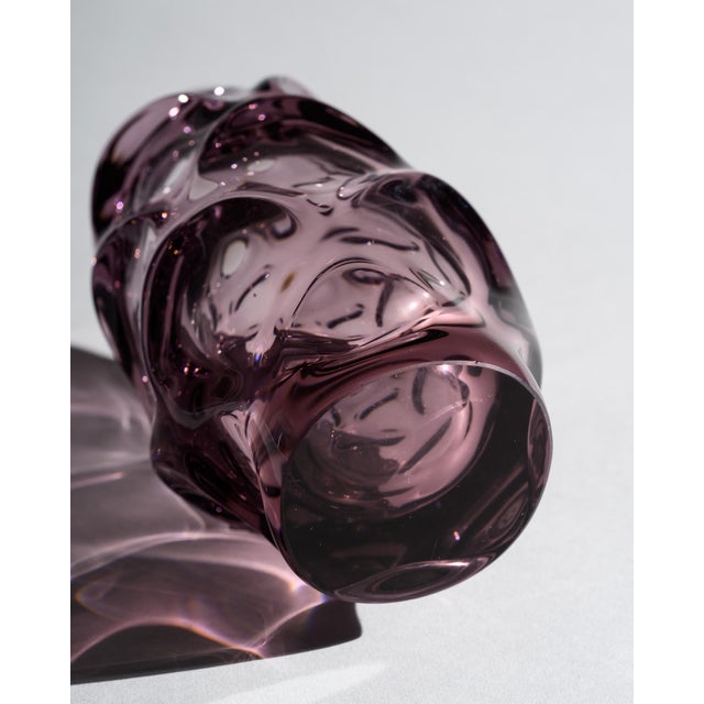 Lilac and Blue Glass Vases attributed to Jan Beranek for Skrdlovice, 1960, Set of 2 For Sale - Image 14 of 18