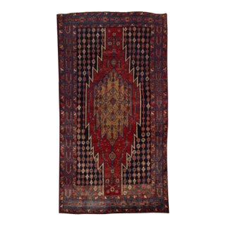 Vintage Persian Bidjar Handmade Red Medallion Wool Rug For Sale