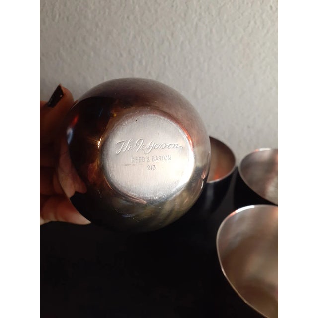 Art Deco 1960s Reed & Barton Silverplated Cups- Set of 4 For Sale - Image 3 of 7