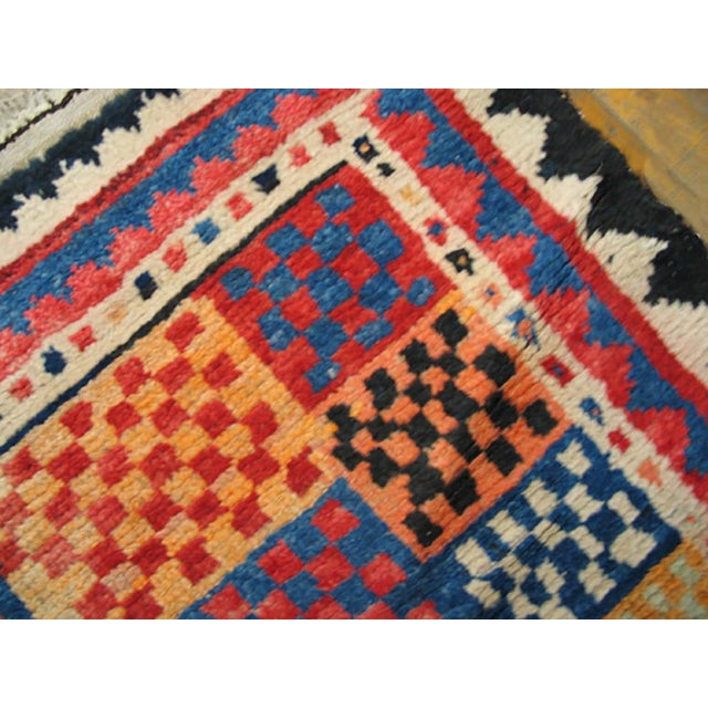 1920s Multicolor Geometric Tribal Antique Persian Gabbeh Rug 4'6" X 8'3" Wool Handknotted Carpet For Sale - Image 4 of 6