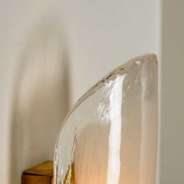 Brass and Hand Blown Murano Glass Wall Lights by J.T. Kalmar, 1960s For Sale - Image 6 of 15