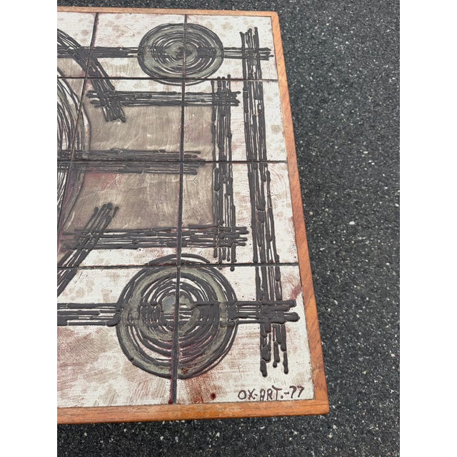 Mid Century Danish Tile Inlay Coffee Table by Trioh For Sale In Philadelphia - Image 6 of 10