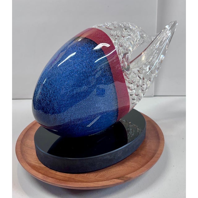 Blue Stefano Toso “Cometa” Murano Art Glass Sculpture, Signed, 19”, Omaggio a Christian R. Lassen, Provenance Included For Sale - Image 8 of 17