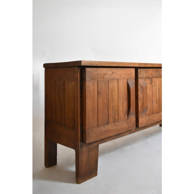 Vintage Brutalist Oak Sideboard, 1950s For Sale - Image 4 of 5