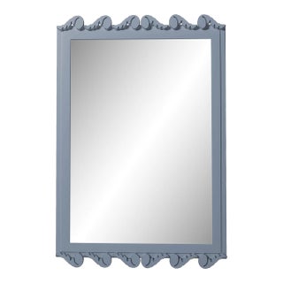 Fleur Home Garden District Laurel Rectangle Mirror in Bachelor Blue, 24x36 For Sale