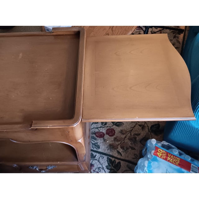 Beautiful Weiman Antique rolling Tea cart/serving bar In the French Provencial style Extends on both sides and long drawer...