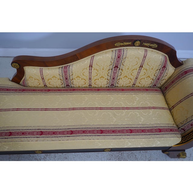 Versace Gigasso Mahogany Empire Style Chaise Recamier For Sale - Image 11 of 18