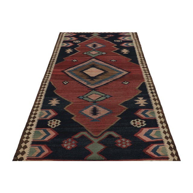 Tribal 1950s Vintage Afghani Tribal Kilim Rug With Open Field and Medallion For Sale - Image 3 of 7