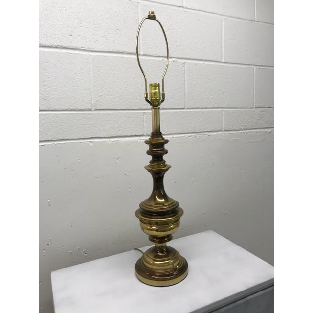 Rembrandt Lamp Company Mid-Century Modern Solid Brass Table Lamp Manner of Stiffel For Sale - Image 4 of 13