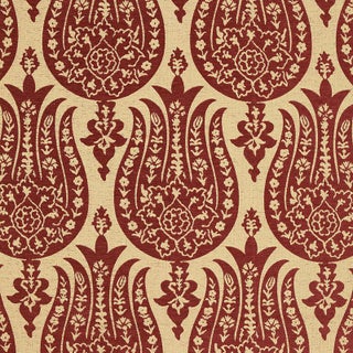 Sample - Schumacher Izmir Chenille Fabric in Red Earth For Sale