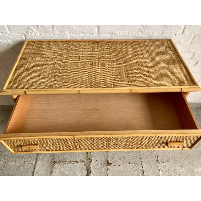 Light Yellow Italian Wicker and Rattan Chest of Drawers, 1970s For Sale - Image 8 of 14