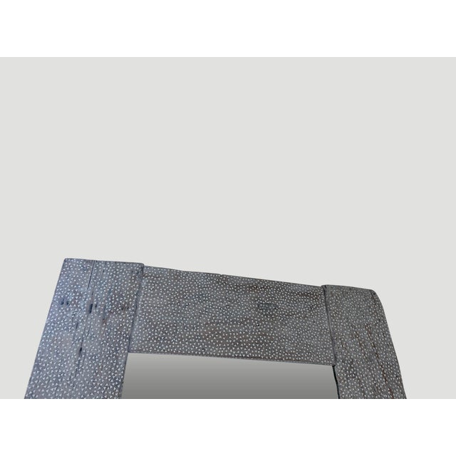 Andrianna Shamaris Shell Inlaid Teak Wood Frame Mirror For Sale - Image 9 of 18