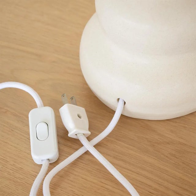White Ceramic Wave Lamp, Small For Sale - Image 8 of 8
