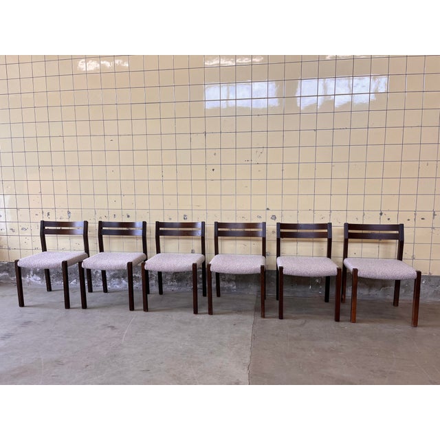 Brown Model 401 Dining Chairs by Jørgen Henrik Møller for JL Møllers, 1960s, Set of 6 For Sale - Image 8 of 8