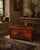 Rich in character and craftsmanship, this vintage hand-carved trunk showcases beautifully figured wood grain accented by...