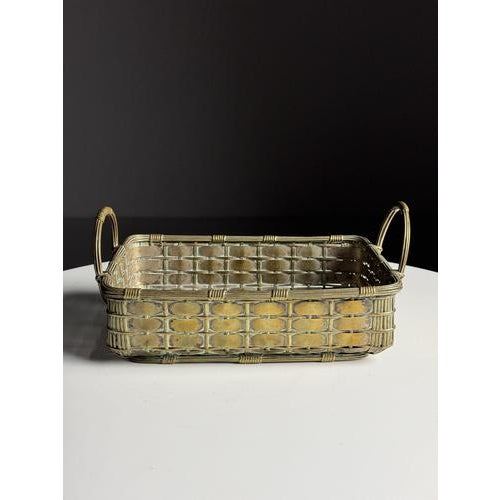 Brown Mid-Century French Metal Basket For Sale - Image 8 of 8