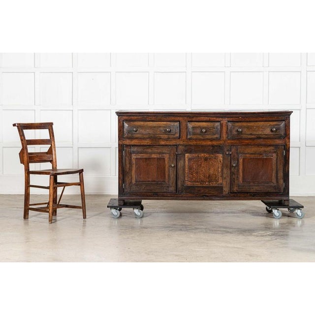 18th Century English Vernacular Oak Dresser Base, 1790s For Sale - Image 4 of 18