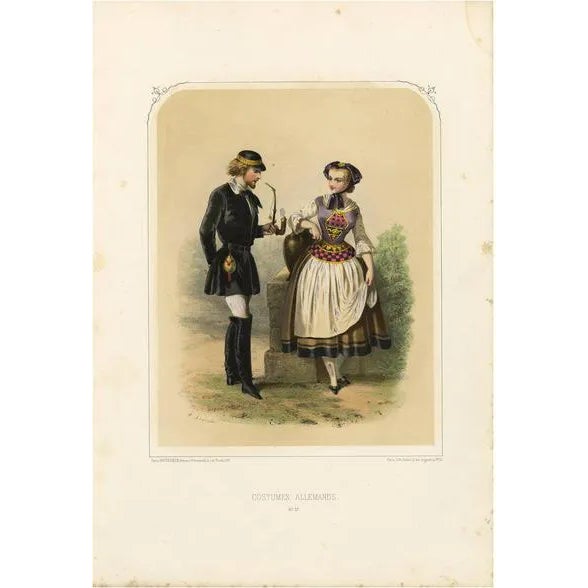 A. Lacouchie, Costumes of Germany, 1850s, Print For Sale