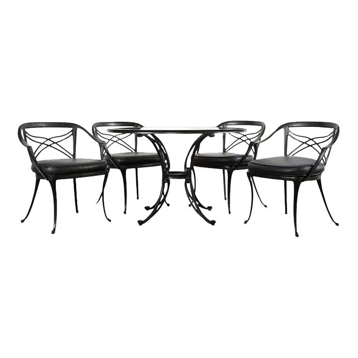 Brown Jordan Aluminum Garden Dining Table and Four Chairs Chairish