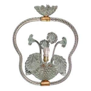 Blue Barovier E Toso Light With Flowers, 1940s