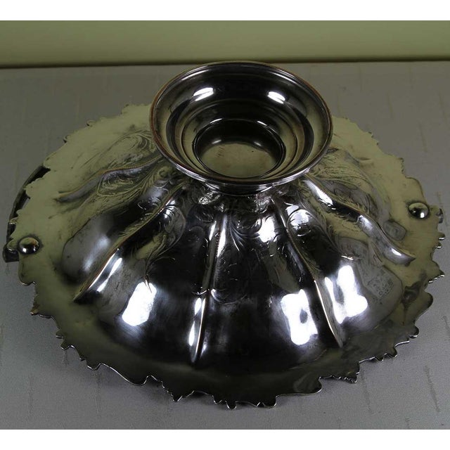 1820's Antique Sheffield Shaped & Fluted Basket With Swinging Handle For Sale - Image 9 of 12