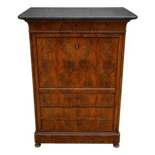 Antique Louis Philippe Secretaire in Flamed Mahogany, 1890s For Sale