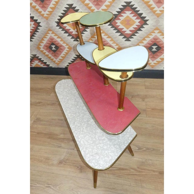 Aqua Large Colorful Flower Stand, 1950s For Sale - Image 8 of 14