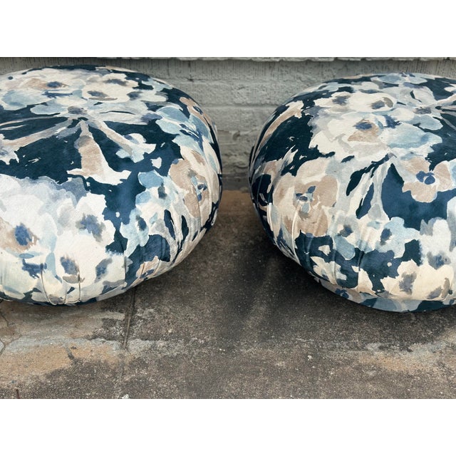 1960s Vintage Ottomans, Reupholstered For Sale - Image 5 of 8