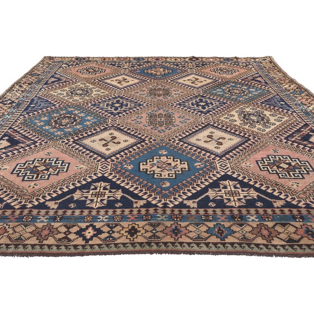 Tribal Antique Persian Shiraz Rug - 06'05 X 08'11 For Sale - Image 3 of 9