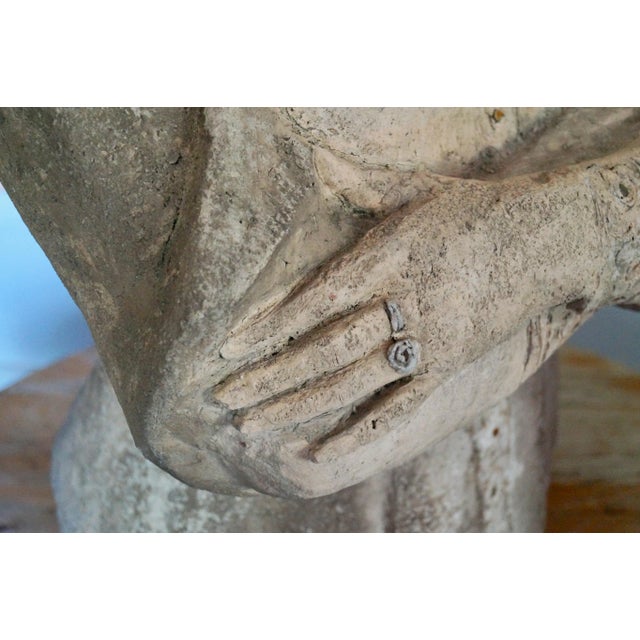 Impressive statue of an strong independent woman. Made in France in the the sixties but with an early 20th century...