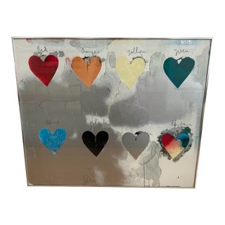 Jim Dine "Eight Hearts" Lithograph For Sale