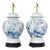 Pair of Vintage Blue and White Ceramic Ginger Jar Table Lamps For Sale